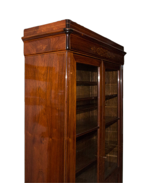 Libreria in palissandro d'epoca Carlo X