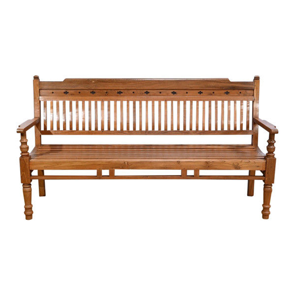 Banc Ancien Colonial de Varangue en Teck – Milieu XXe