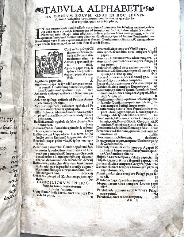RARE und wichtiges großes BUCH DER EISZEIT" RENAISSANCE "GENERALKONZIL Gedruckt in Köln im Jahr 1538