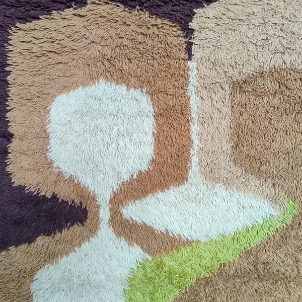 1970s Stunning Space Age Rug in Wool. Made in Italy