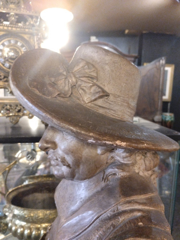 Busto - Terracotta - Albert Ernest Carrier-belleuse -Adrian Van Ostade -v . 1850.