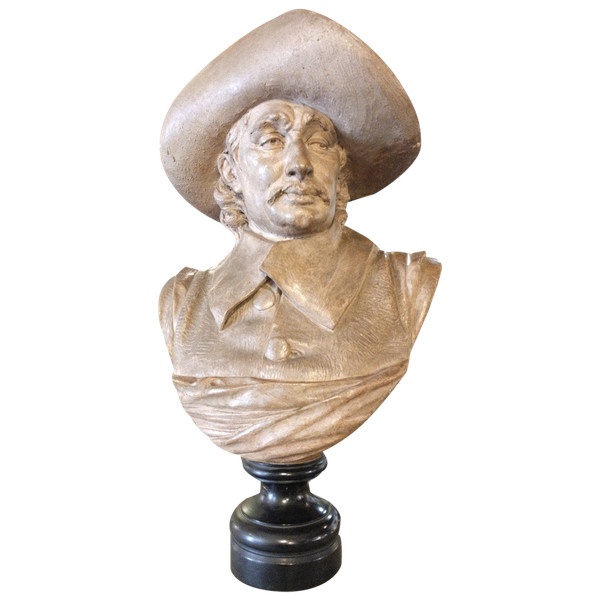 Busto - Terracotta - Albert Ernest Carrier-belleuse -Adrian Van Ostade -v . 1850.