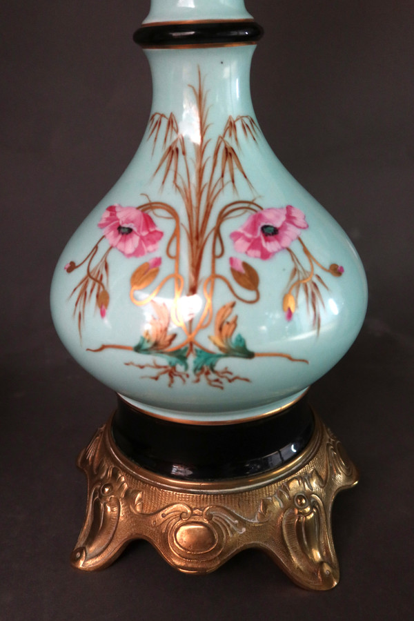 Coppia di lampade in porcellana XIX