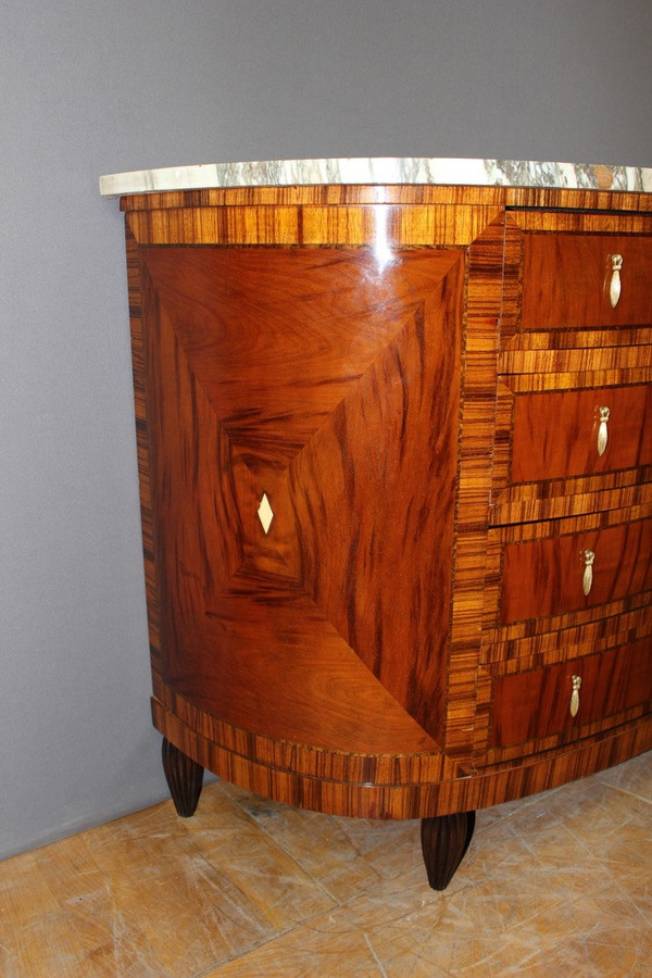 Commode Art Déco En Demie Lune Vers 1925
