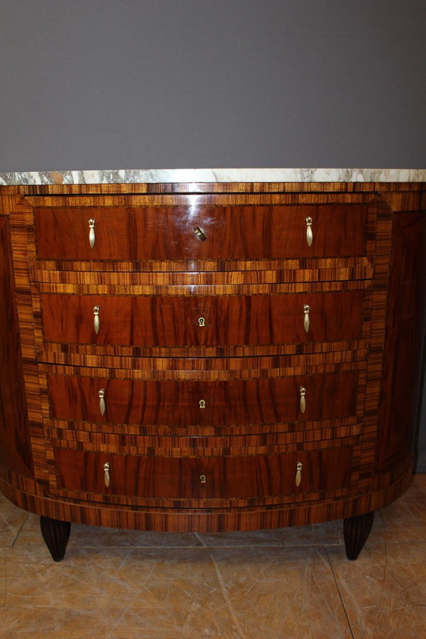 Commode Art Déco En Demie Lune Vers 1925