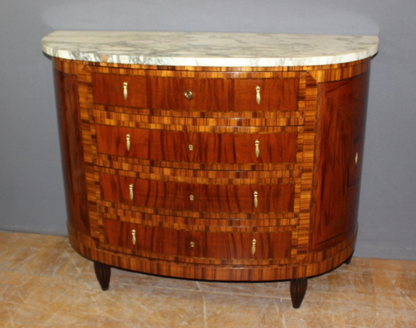 Commode Art Déco En Demie Lune Vers 1925