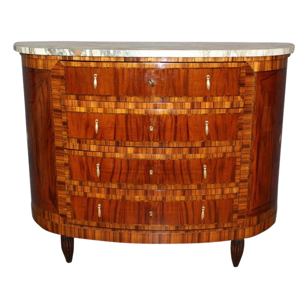 Commode Art Déco En Demie Lune Vers 1925