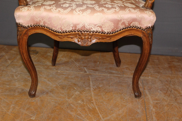 Fauteuil d'époque Louis XV En Hêtre XVIII