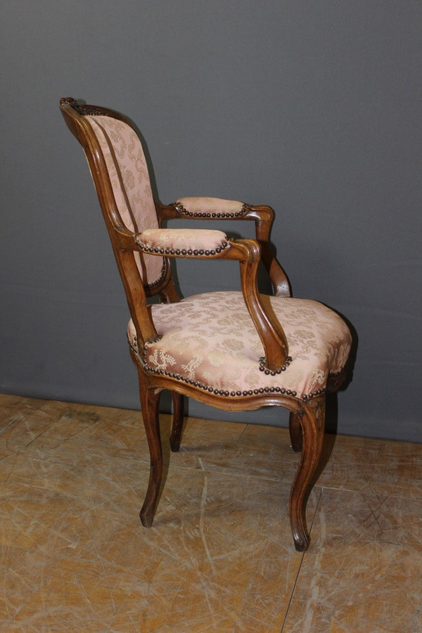 Fauteuil d'époque Louis XV En Hêtre XVIII