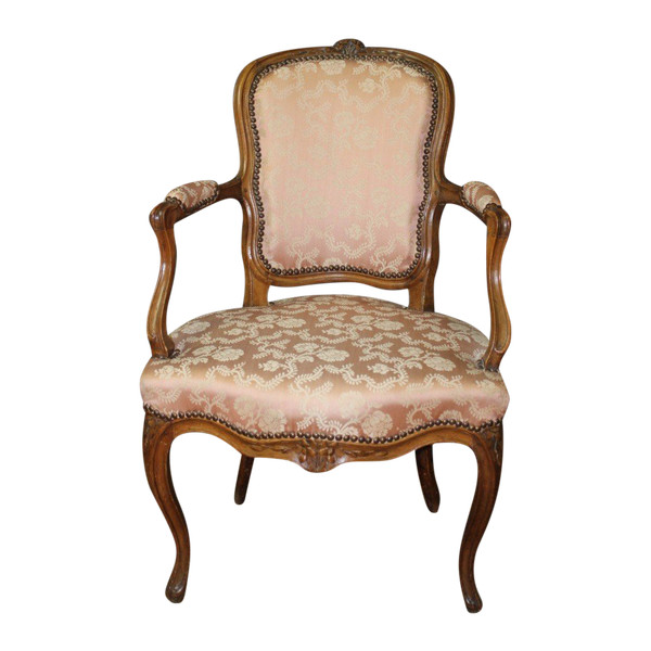 Fauteuil d'époque Louis XV En Hêtre XVIII