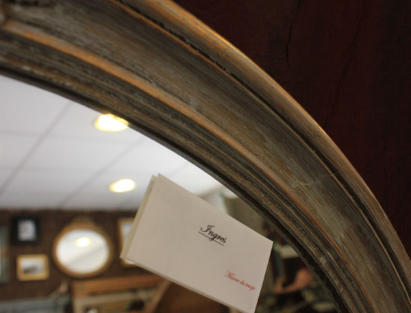 58 X 68 cm Oval Medallion Mirror, Patinated and Gilded