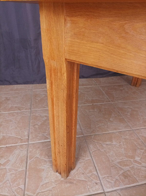 Tavolo vintage in rovere bianco massiccio