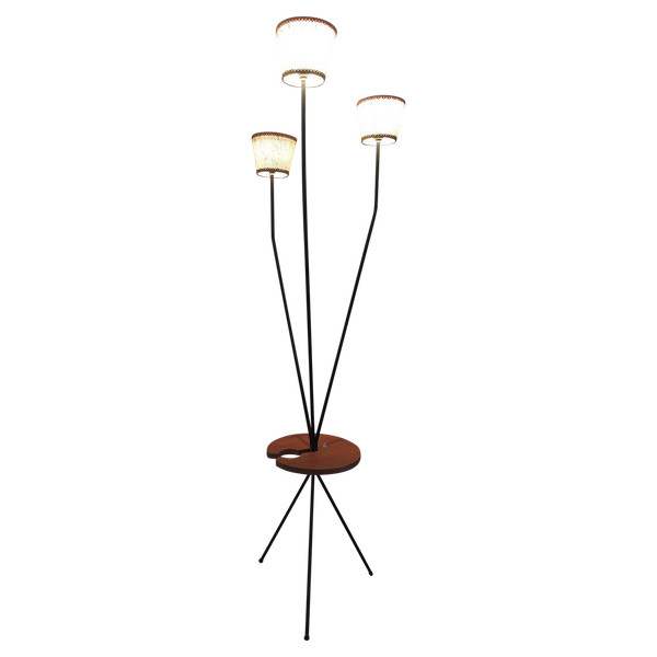 Lampadaire vintage tripode 1950
