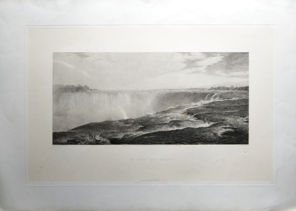 Chutes Du Niagara  Gravure Eau-forte 19ème