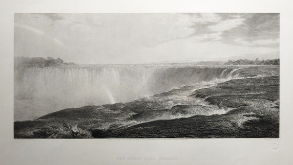 Chutes Du Niagara  Gravure Eau-forte 19ème