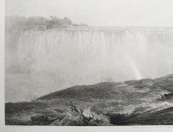 Chutes Du Niagara  Gravure Eau-forte 19ème