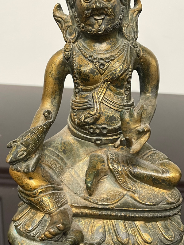 Gilt bronze Kubera statuette Tibet or Nepal 19th century
