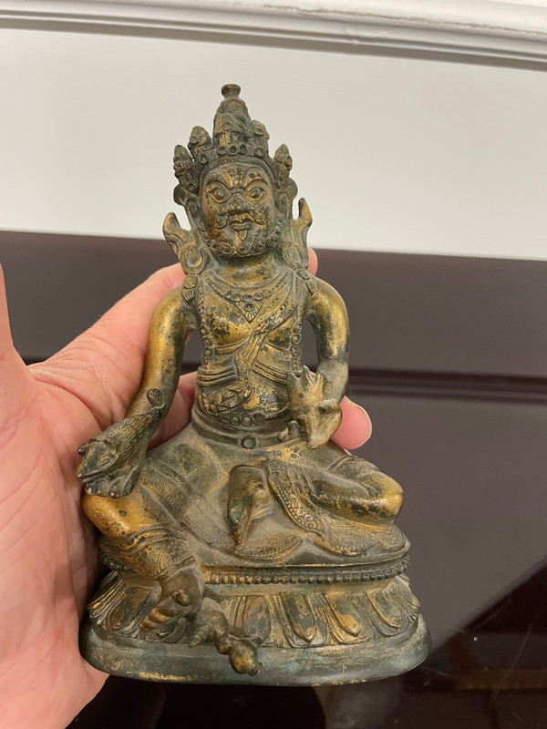 Gilt bronze Kubera statuette Tibet or Nepal 19th century