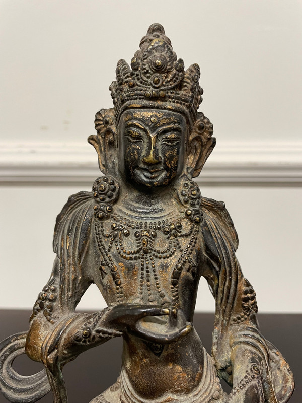 Statua di Buddha Maitreya Bronzo Cina XVIII secolo