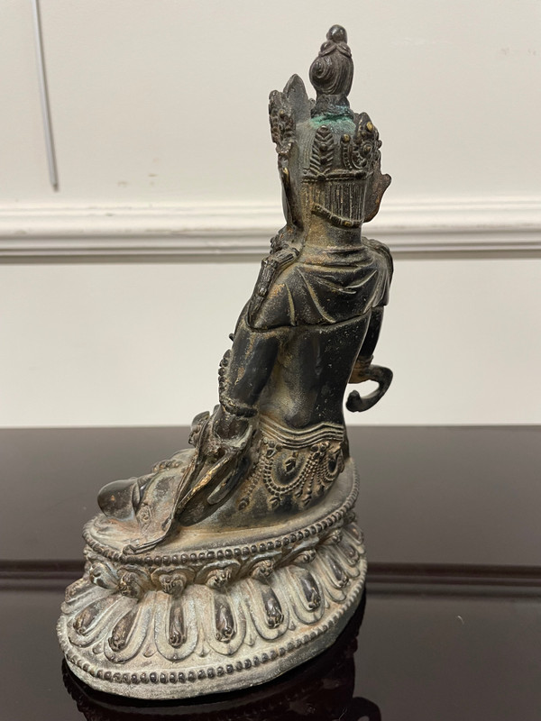 Statua di Buddha Maitreya Bronzo Cina XVIII secolo
