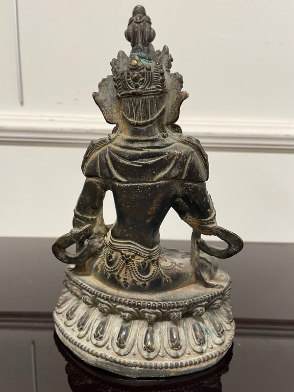 Statua di Buddha Maitreya Bronzo Cina XVIII secolo
