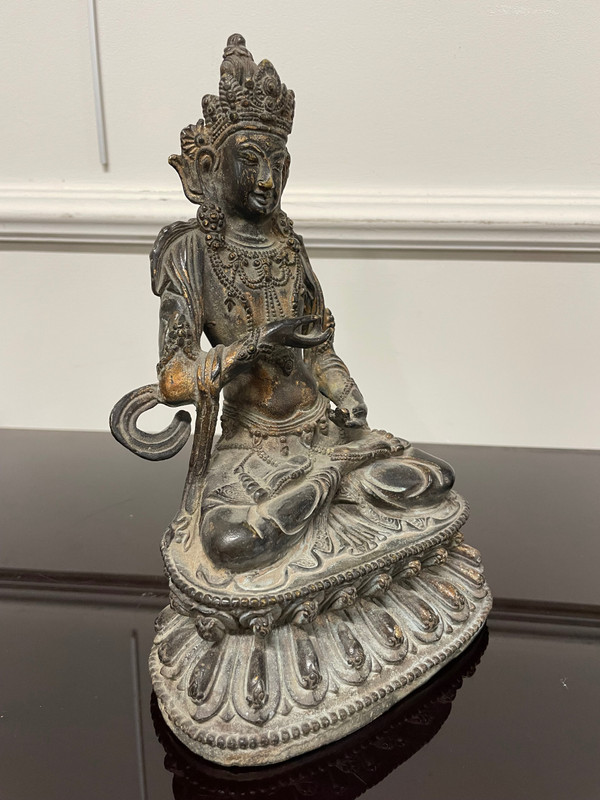 Statua di Buddha Maitreya Bronzo Cina XVIII secolo