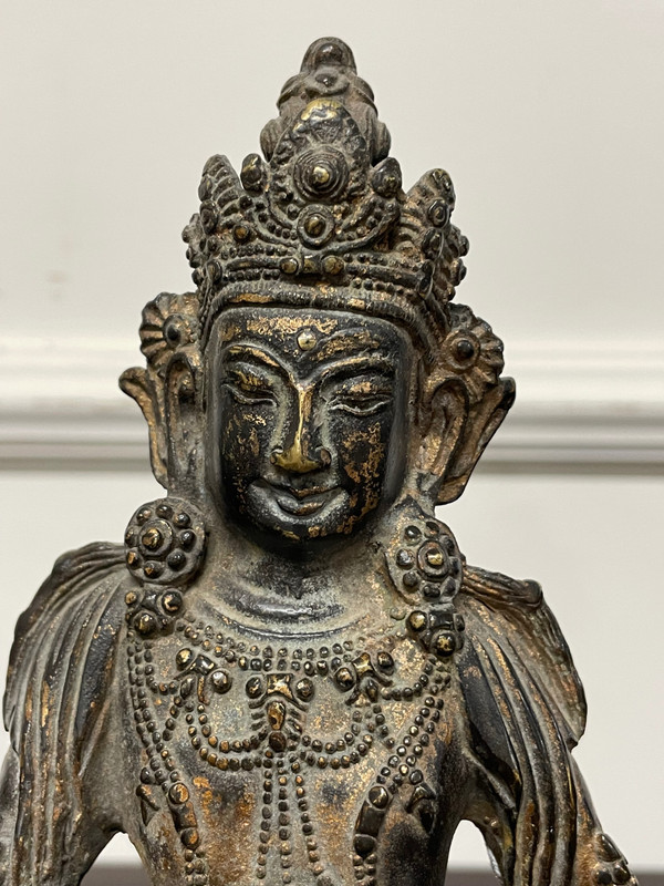 Statua di Buddha Maitreya Bronzo Cina XVIII secolo