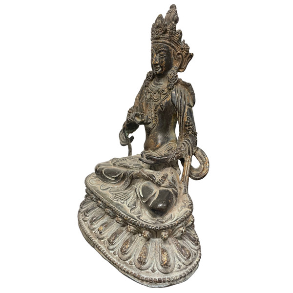 Statua di Buddha Maitreya Bronzo Cina XVIII secolo