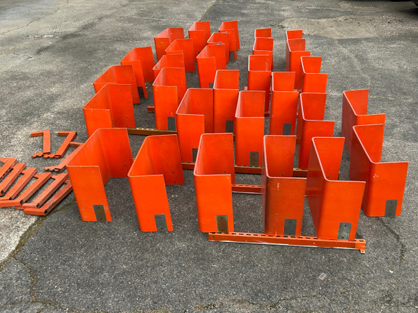 Orange Thermoformed Wood Large Modular Library Shelf Circa 1970