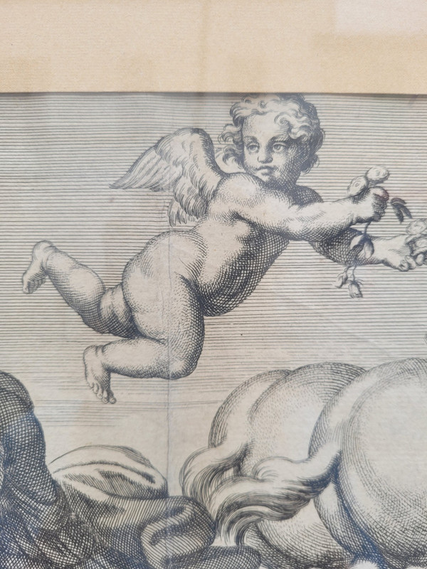 Aurore Et Cephale, Framed Engraving, Carracci, 17th Century ?
