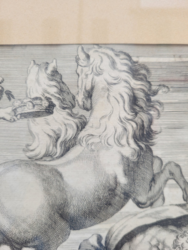 Aurore Et Cephale, Framed Engraving, Carracci, 17th Century ?