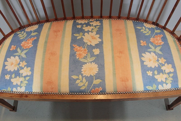 Art Deco Sitzbank aus Buche XX.