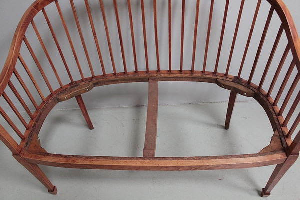 Art Deco Sitzbank aus Buche XX.