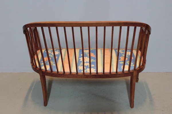 Art Deco Sitzbank aus Buche XX.