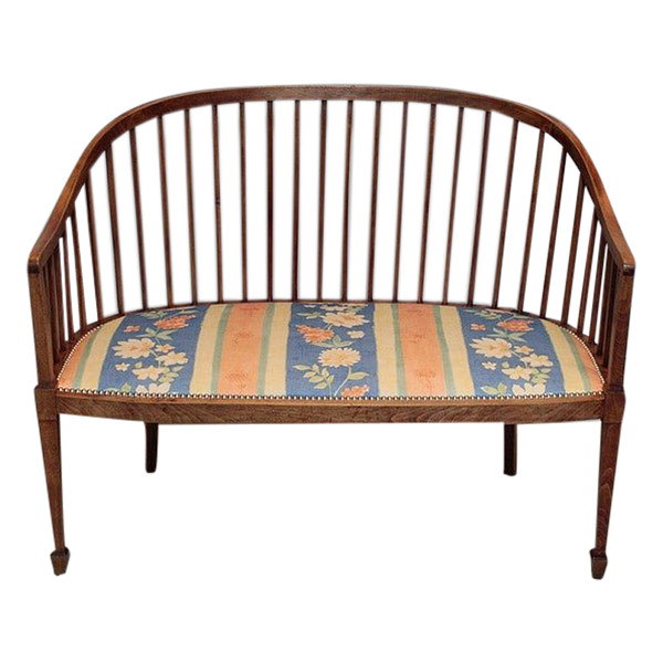 Art Deco Sitzbank aus Buche XX.