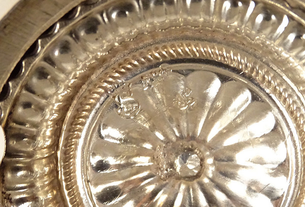 Pentola di senape Vassoio d'argento Fermiers Généraux Paris Ferrié 1781 216gr XVIII secolo