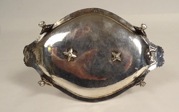 Pentola di senape Vassoio d'argento Fermiers Généraux Paris Ferrié 1781 216gr XVIII secolo