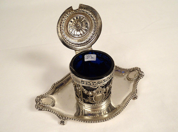 Pentola di senape Vassoio d'argento Fermiers Généraux Paris Ferrié 1781 216gr XVIII secolo
