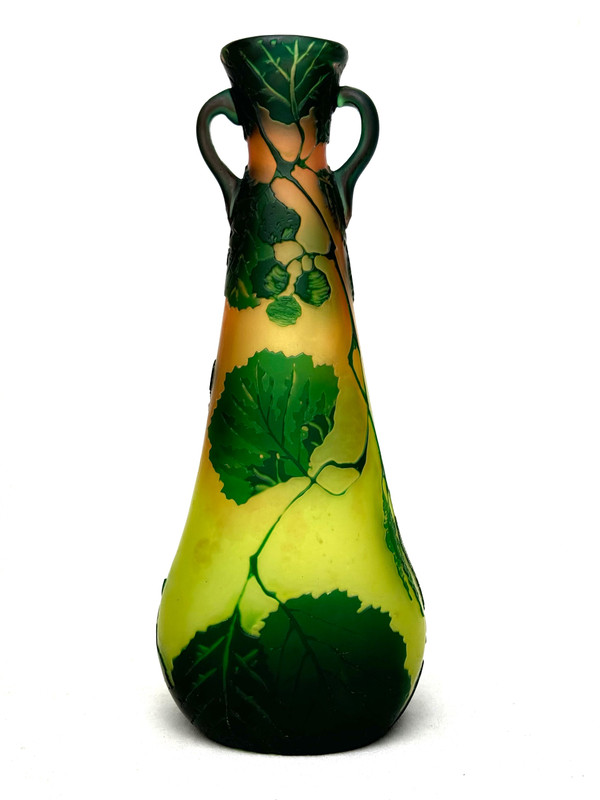 Legras Vase with Hazel Decor