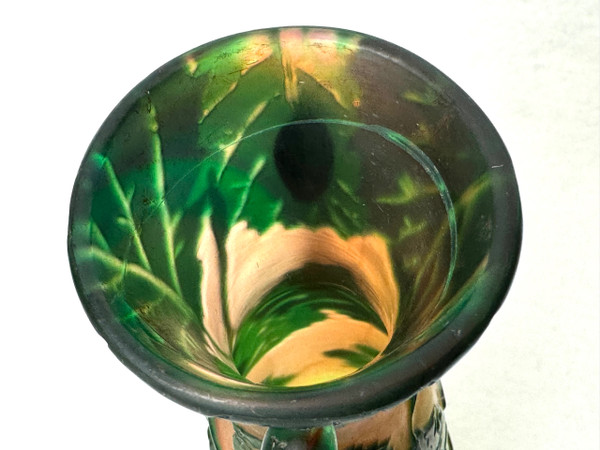 Legras Vase with Hazel Decor