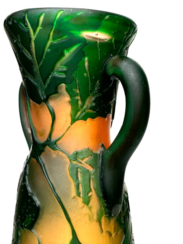 Legras Vase with Hazel Decor