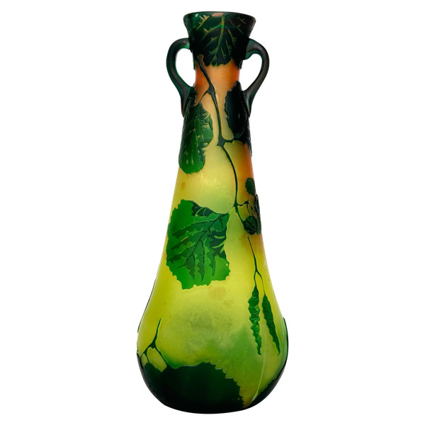 Legras Vase with Hazel Decor