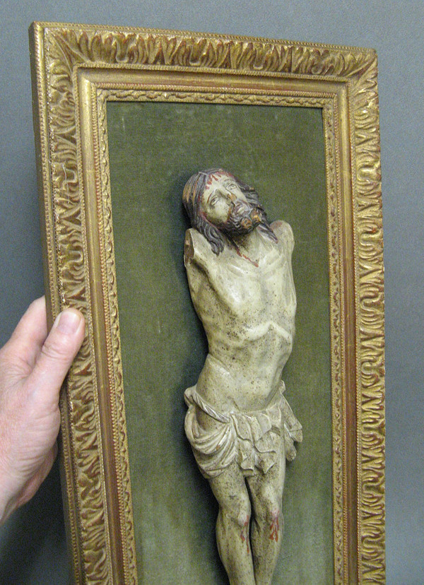 Christ in polychrome carved wood, 18th century