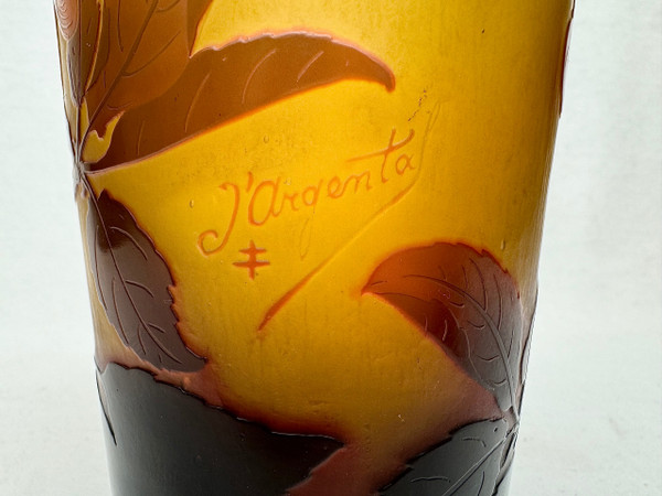 Paul Nicolas - D’argental, Vase à Décor Des Prunelliers