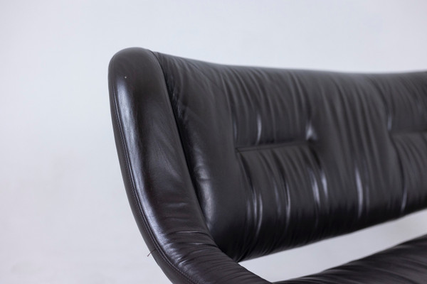 Soggiorno in metallo e pelle. Anni '70 LS57905650/5G