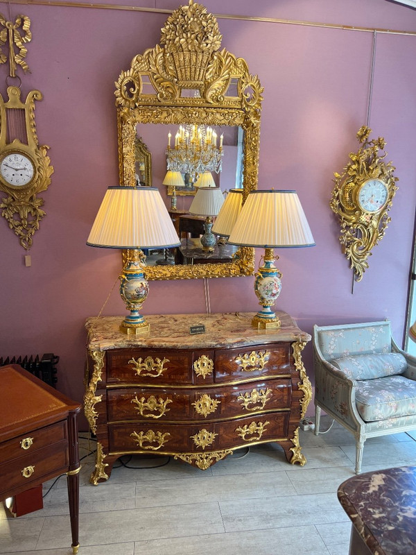 Coppia di lampade in porcellana di Parigi
