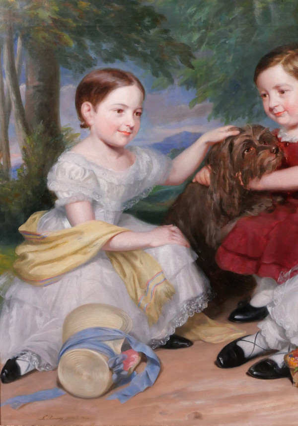 James RAMSAY 1789-1854 Portrait d'enfants et d'un chien, tableau, Grande-Bretagne, romantisme