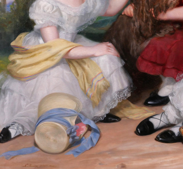 James RAMSAY 1789-1854 Portrait d'enfants et d'un chien, tableau, Grande-Bretagne, romantisme