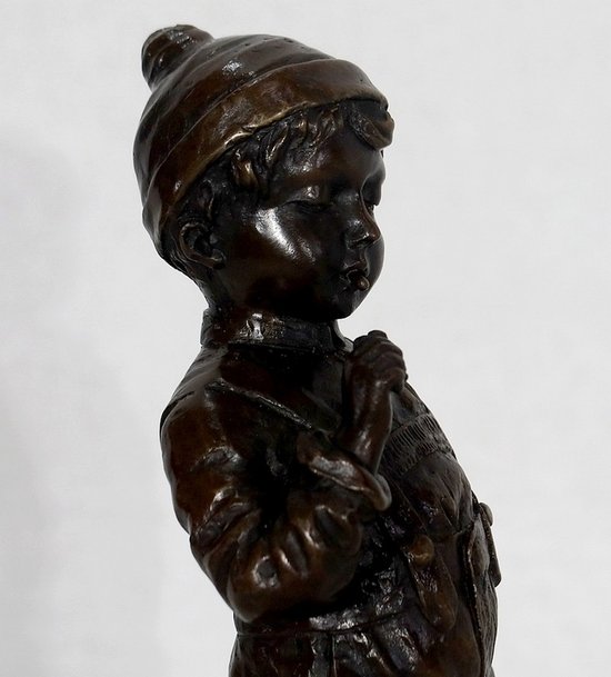 Bronzo "Il piccolo fumatore" di J. Schmidt-Felling - seconda metà del 19° secolo