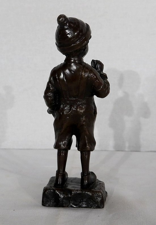 Bronzo "Il piccolo fumatore" di J. Schmidt-Felling - seconda metà del 19° secolo
